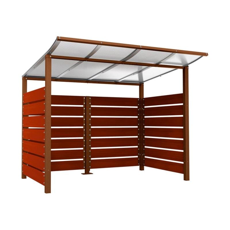 Cityscape Direct Modulo Wheelie Bin Enclosure (2500mm Wide) 2000mm / Mahogany / Corten Effect