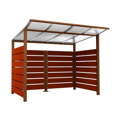 Cityscape Direct Modulo Wheelie Bin Enclosure (2500mm Wide) 2000mm / Mahogany / Corten Effect