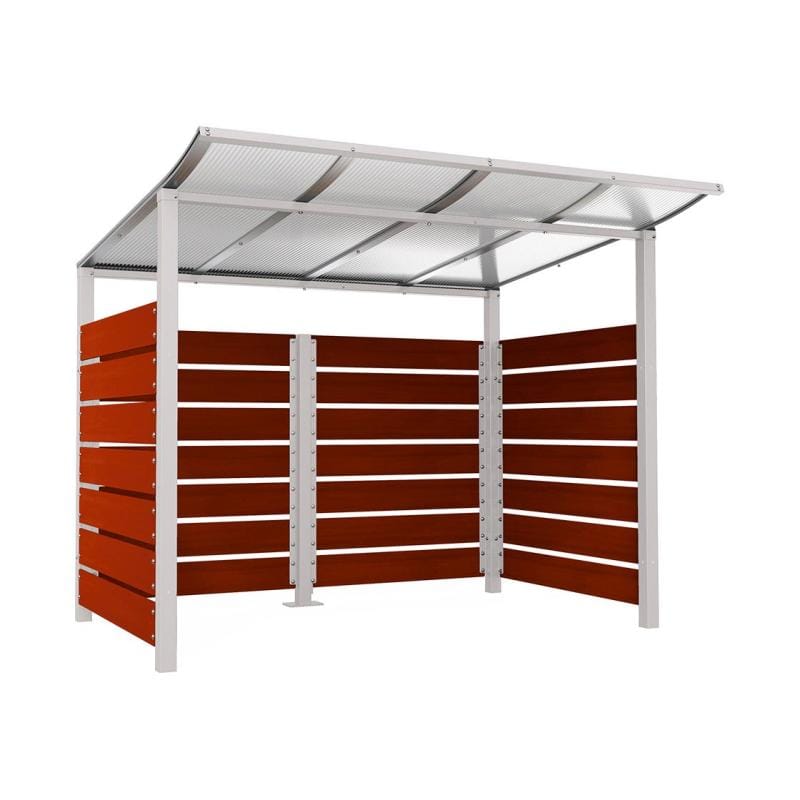 Cityscape Direct Modulo Wheelie Bin Enclosure (2500mm Wide) 2000mm / Mahogany / Light Grey (RAL 7044)