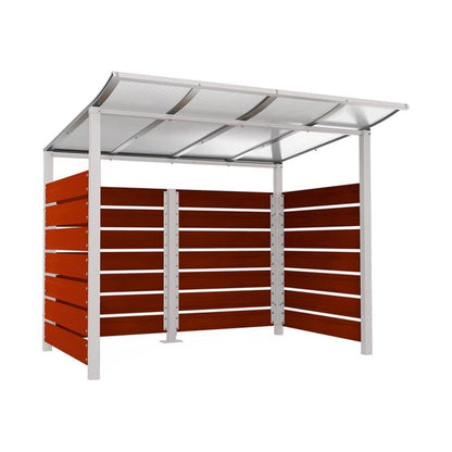 Cityscape Direct Modulo Wheelie Bin Enclosure (2500mm Wide) 2000mm / Mahogany / Light Grey (RAL 7044)