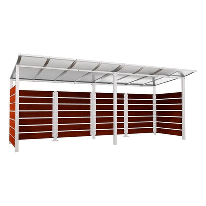 Cityscape Direct Modulo Wheelie Bin Enclosure (5000mm Wide) 2000mm / Mahogany / Light Grey (RAL 7044)