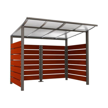 Cityscape Direct Modulo Wheelie Bin Enclosure (2500mm Wide) 2000mm / Mahogany / Procity Grey