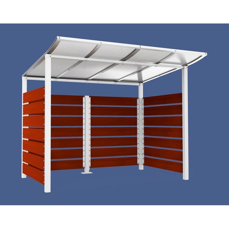 Cityscape Direct Modulo Wheelie Bin Enclosure (2500mm Wide) 2000mm / Mahogany / White (RAL 9010)