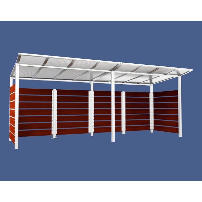 Cityscape Direct Modulo Wheelie Bin Enclosure (5000mm Wide) 2000mm / Mahogany / White (RAL 9010)