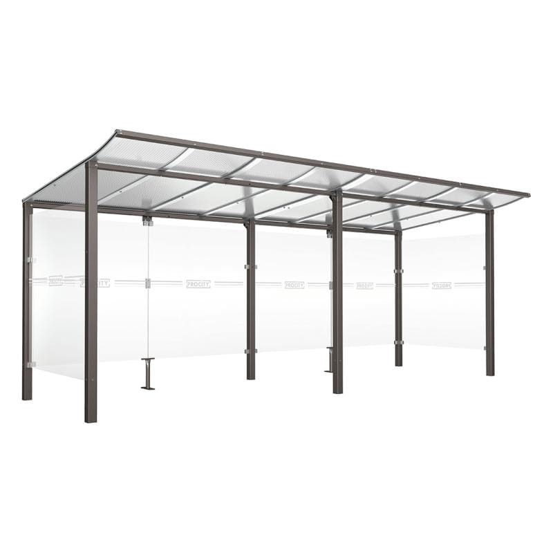 Cityscape Direct Modulo Bicycle Shelter 2000mm / Procity Grey / Single + Extension Unit (Full Cladding)