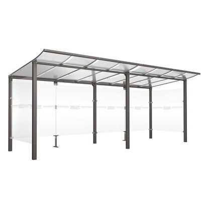 Cityscape Direct Modulo Bicycle Shelter 2000mm / Procity Grey / Single + Extension Unit (Full Cladding)