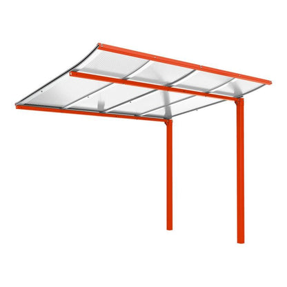 Cityscape Direct Modulo Bicycle Shelter 2000mm / Red (RAL 3020) / Single + Extension Unit (No Cladding)