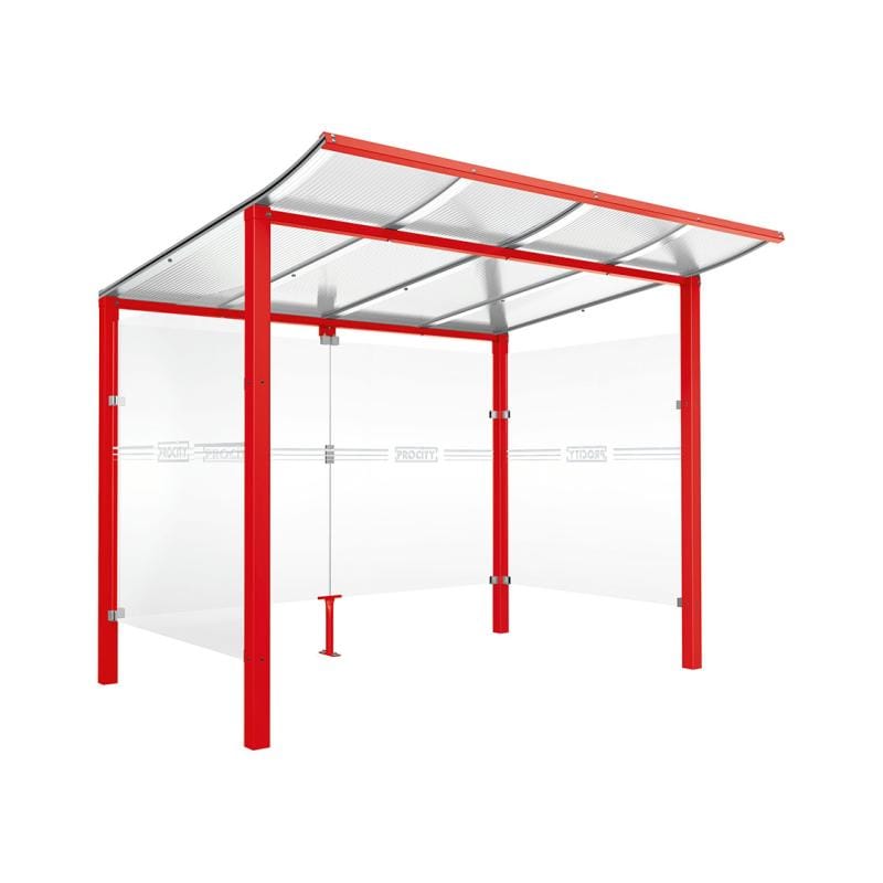 Cityscape Direct Modulo Bicycle Shelter 2000mm / Red (RAL 3020) / Single Unit (Full Cladding)