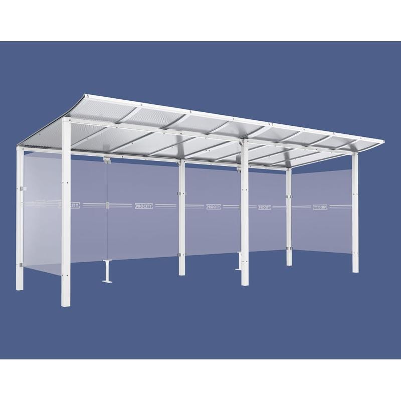 Cityscape Direct Modulo Bicycle Shelter 2000mm / White (RAL 9010) / Single + Extension Unit (Full Cladding)