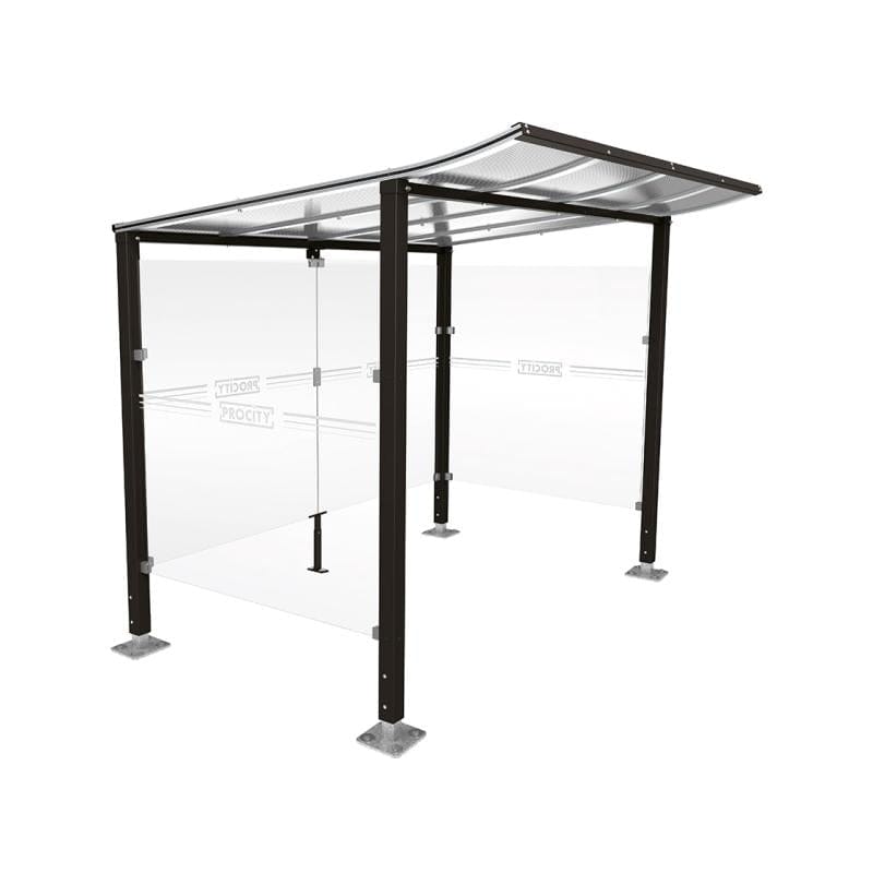 Cityscape Direct Modulo Cash/Ticket Machine Shelter 2500mm / Black (RAL 9005) / Base Plates