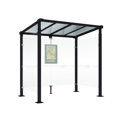 Cityscape Direct Milan Bus Shelter 2500mm / Black (RAL 9005) / With cladding on both sides