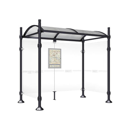 Cityscape Direct Province City Bus Shelter 2500mm / Black (RAL 9005) / With cladding on both sides