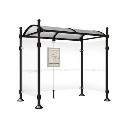 Cityscape Direct Province Sphere Bus Shelter 2500mm / Black (RAL 9005) / With cladding on both sides