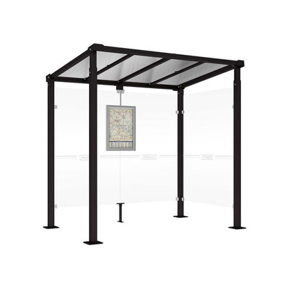 Cityscape Direct Milan Bus Shelter 2500mm / Black (RAL 9005) / With cladding on one side