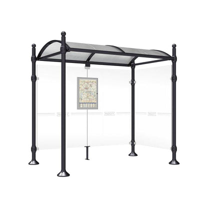Cityscape Direct Province Sphere Bus Shelter 2500mm / Black (RAL 9005) / With cladding on one side