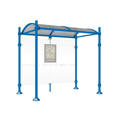 Cityscape Direct Province Agora Bus Shelter 2500mm / Blue (RAL 5010) / No side cladding