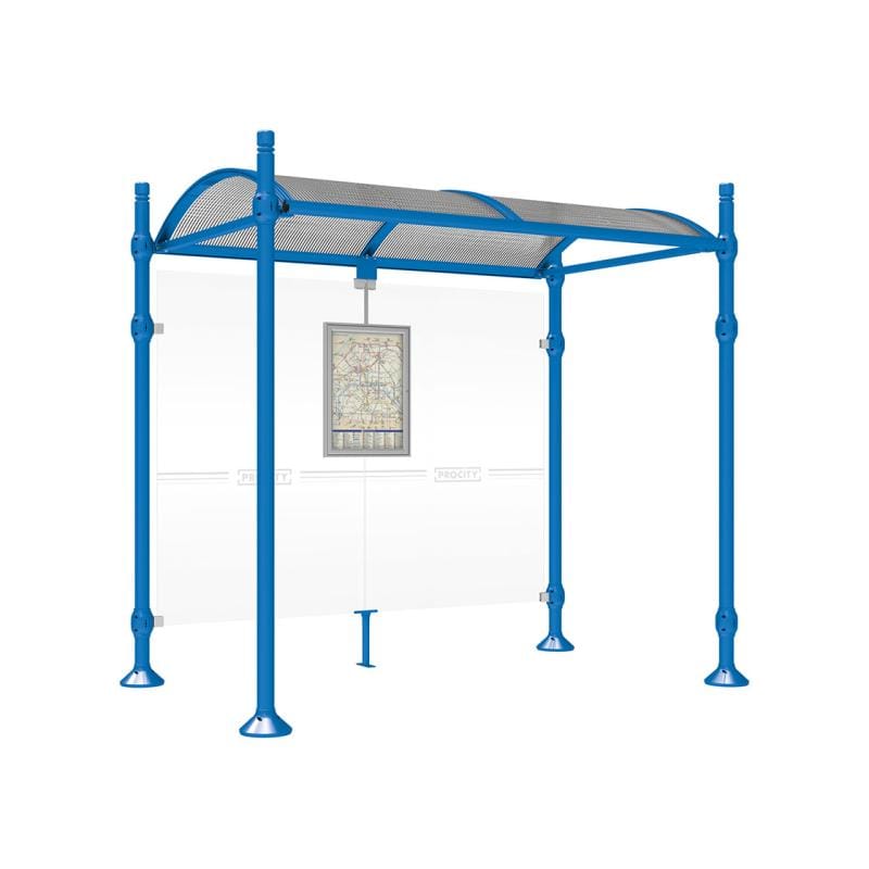Cityscape Direct Province City Bus Shelter 2500mm / Blue (RAL 5010) / No side cladding