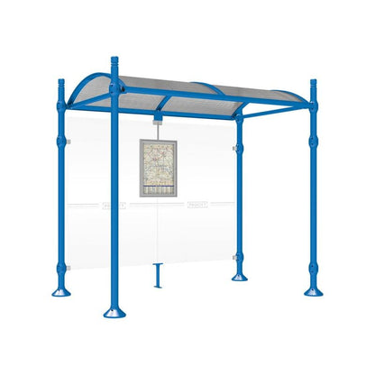 Cityscape Direct Province City Bus Shelter 2500mm / Blue (RAL 5010) / No side cladding
