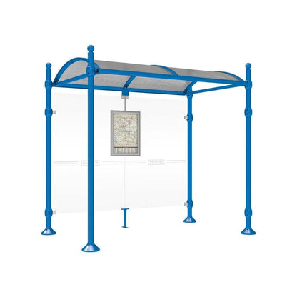Cityscape Direct Province Sphere Bus Shelter 2500mm / Blue (RAL 5010) / No side cladding