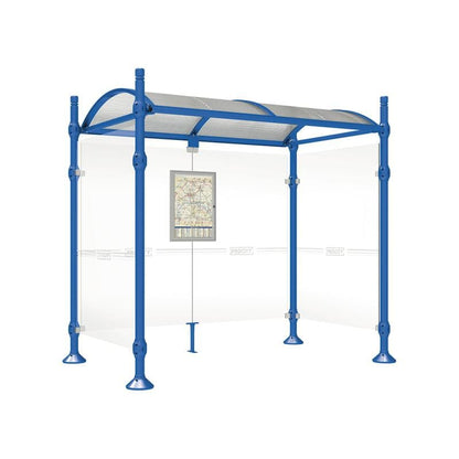Cityscape Direct Province City Bus Shelter 2500mm / Blue (RAL 5010) / With cladding on both sides