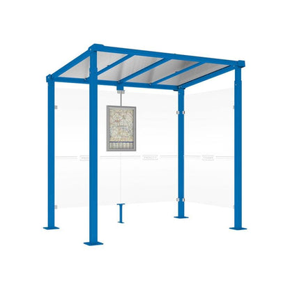 Cityscape Direct Milan Bus Shelter 2500mm / Blue (RAL 5010) / With cladding on one side