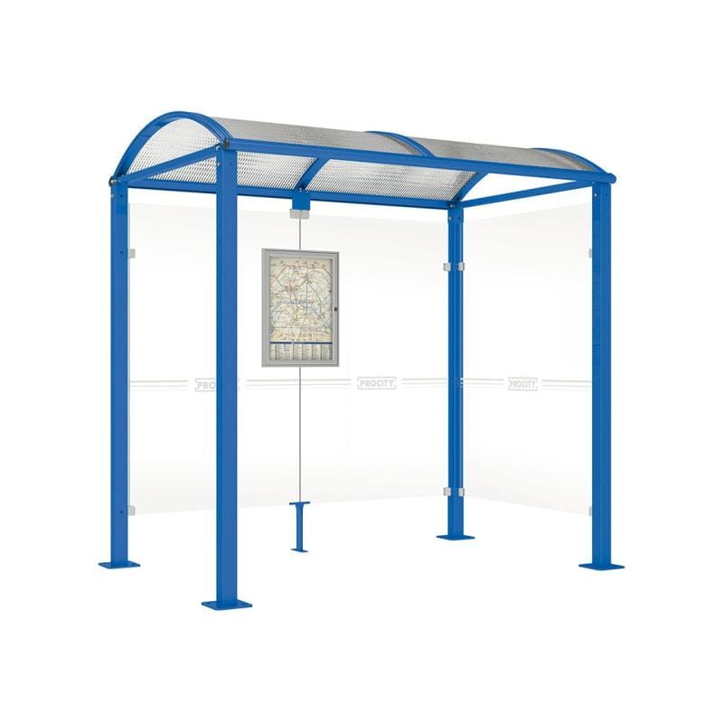 Cityscape Direct Voute Bus Shelter 2500mm / Blue (RAL 5010) / With cladding on one side