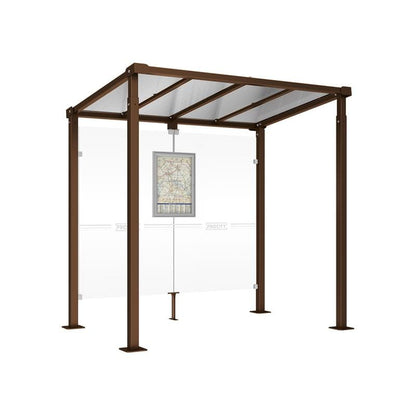 Cityscape Direct Milan Bus Shelter 2500mm / Brown (RAL 8017) / No side cladding