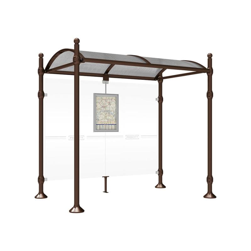Cityscape Direct Province Sphere Bus Shelter 2500mm / Brown (RAL 8017) / No side cladding