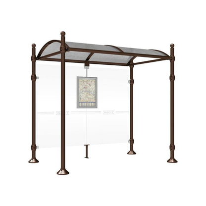 Cityscape Direct Province Sphere Bus Shelter 2500mm / Brown (RAL 8017) / No side cladding