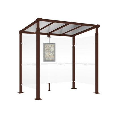 Cityscape Direct Milan Bus Shelter 2500mm / Brown (RAL 8017) / With cladding on both sides