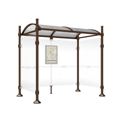 Cityscape Direct Province Sphere Bus Shelter 2500mm / Brown (RAL 8017) / With cladding on both sides