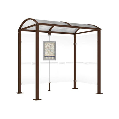 Cityscape Direct Voute Bus Shelter 2500mm / Brown (RAL 8017) / With cladding on one side