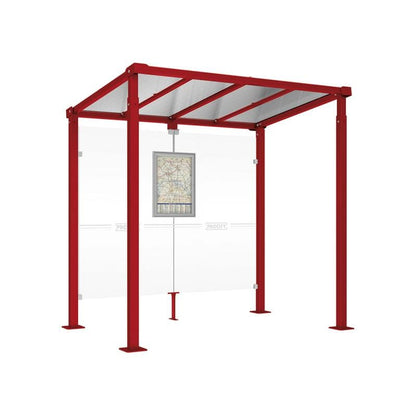 Cityscape Direct Milan Bus Shelter 2500mm / Burgundy (RAL 3004) / No side cladding
