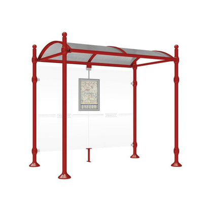 Cityscape Direct Province Sphere Bus Shelter 2500mm / Burgundy (RAL 3004) / No side cladding