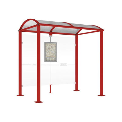 Cityscape Direct Voute Bus Shelter 2500mm / Burgundy (RAL 3004) / No side cladding