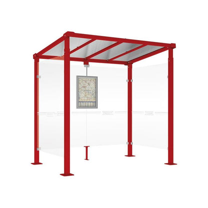 Cityscape Direct Milan Bus Shelter 2500mm / Burgundy (RAL 3004) / With cladding on both sides