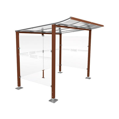 Cityscape Direct Modulo Cash/Ticket Machine Shelter 2500mm / Corten Effect / Base Plates