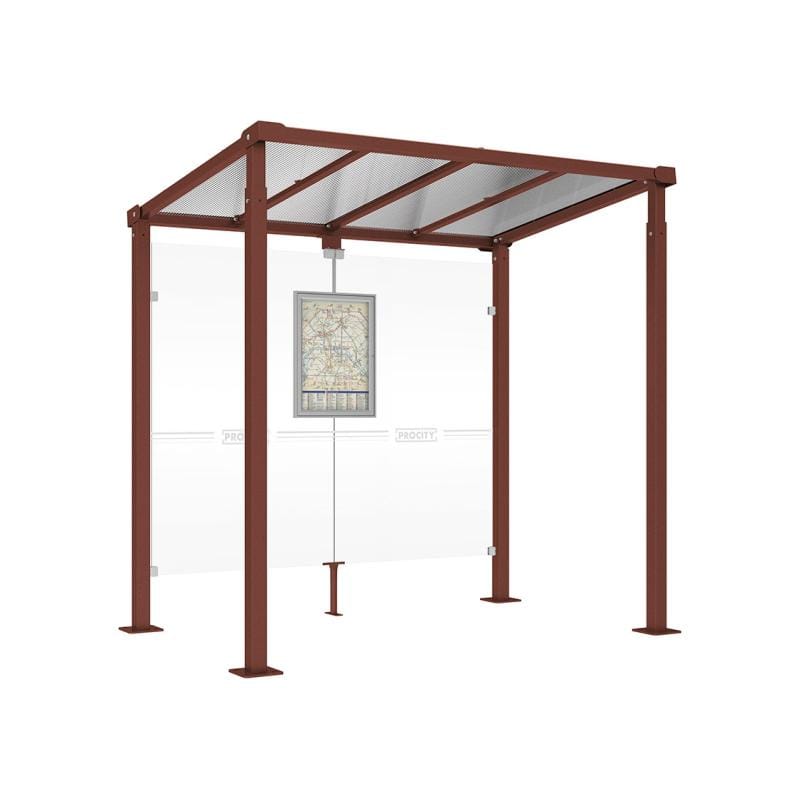 Cityscape Direct Milan Bus Shelter 2500mm / Corten Effect / No side cladding