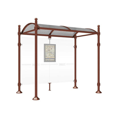 Cityscape Direct Province Sphere Bus Shelter 2500mm / Corten Effect / No side cladding