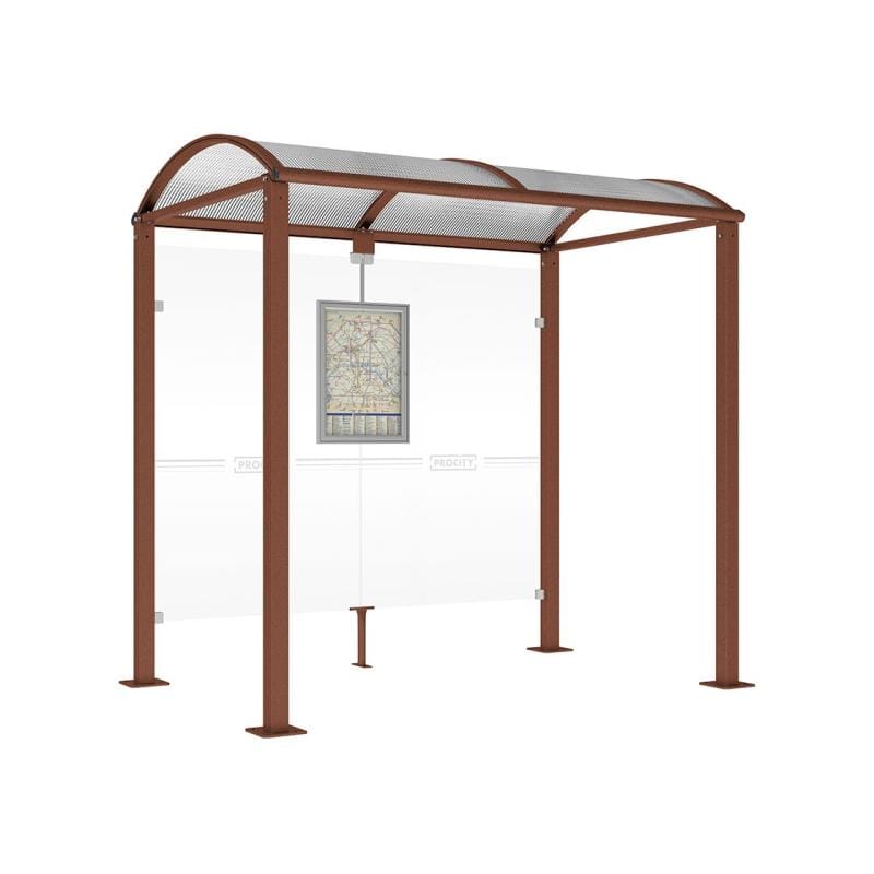 Cityscape Direct Voute Bus Shelter 2500mm / Corten Effect / No side cladding