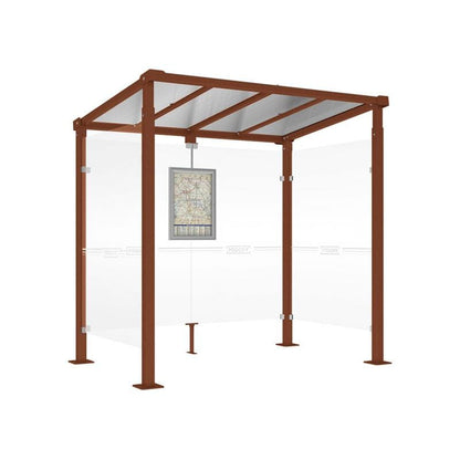 Cityscape Direct Milan Bus Shelter 2500mm / Corten Effect / With cladding on both sides