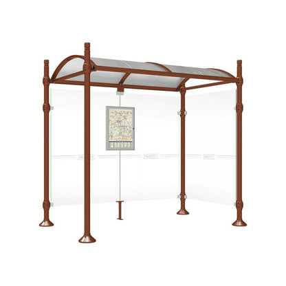 Cityscape Direct Province City Bus Shelter 2500mm / Corten Effect / With cladding on one side