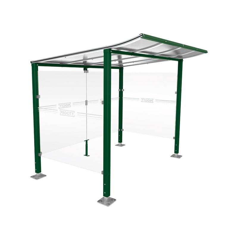 Cityscape Direct Modulo Cash/Ticket Machine Shelter 2500mm / Green (RAL 6005) / Base Plates