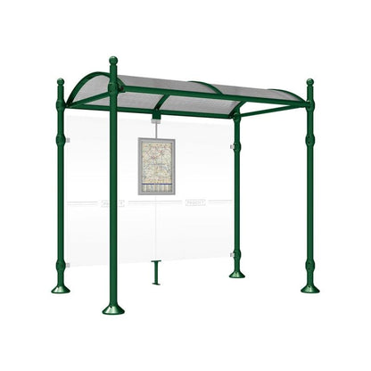Cityscape Direct Province Sphere Bus Shelter 2500mm / Green (RAL 6005) / No side cladding