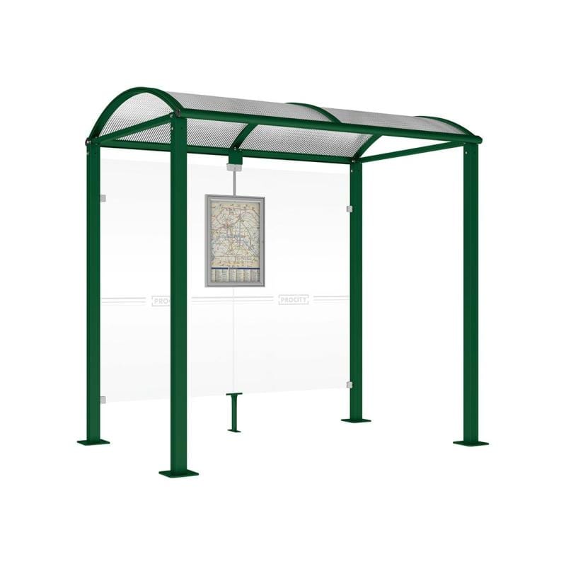 Cityscape Direct Voute Bus Shelter 2500mm / Green (RAL 6005) / No side cladding
