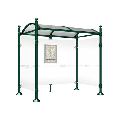 Cityscape Direct Province Sphere Bus Shelter 2500mm / Green (RAL 6005) / With cladding on both sides