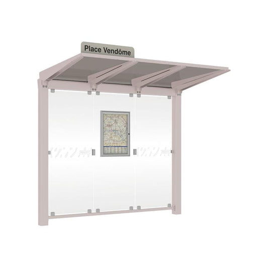 Cityscape Direct Venice Bus Shelter 2500mm length / Light Grey (RAL 7044) / No Side Cladding