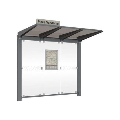 Cityscape Direct Venice Bus Shelter 2500mm length / Procity Grey / No Side Cladding