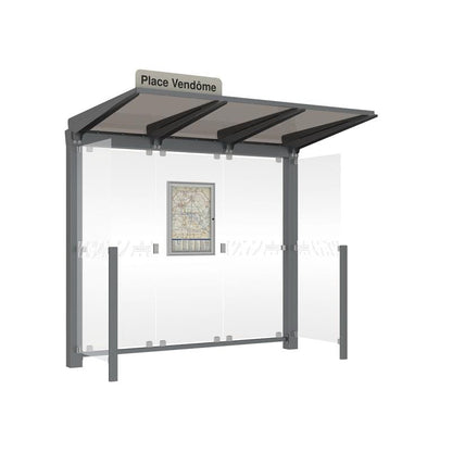 Cityscape Direct Venice Bus Shelter 2500mm length / Procity Grey / With Side Cladding