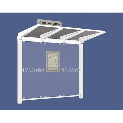 Cityscape Direct Venice Bus Shelter 2500mm length / White (RAL 9010) / No Side Cladding